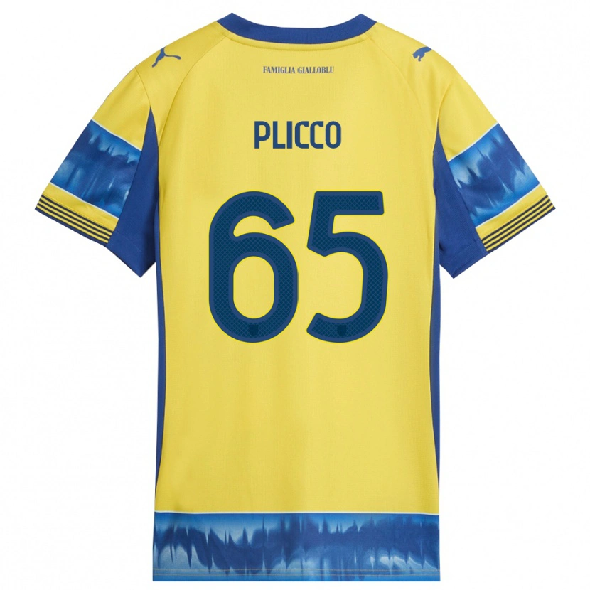 DanxenキッズElia Plicco#65イエロー ブルーアウェイシャツ2025/26ジャージーユニフォーム