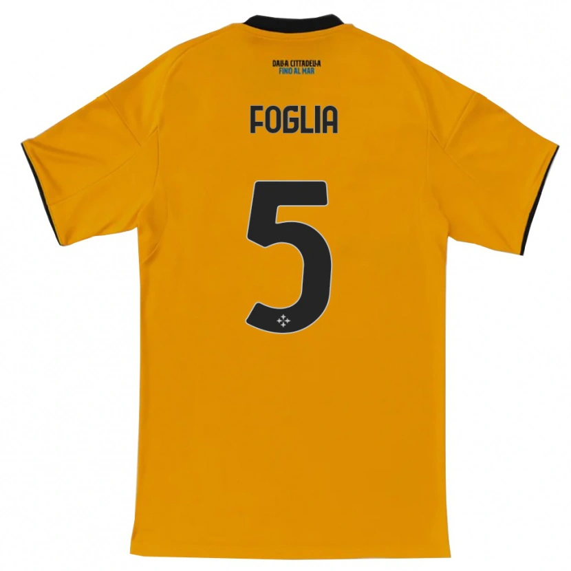 DanxenキッズLorenzo Foglia#5オレンジ ブルーアウェイシャツ2025/26ジャージーユニフォーム