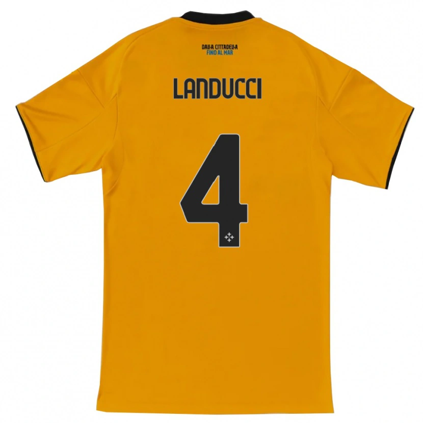 DanxenキッズUmberto Landucci#4オレンジ ブルーアウェイシャツ2025/26ジャージーユニフォーム