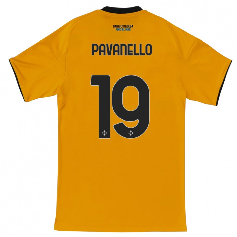 DanxenキッズAndrea Pavanello#19オレンジ ブルーアウェイシャツ2025/26ジャージーユニフォーム