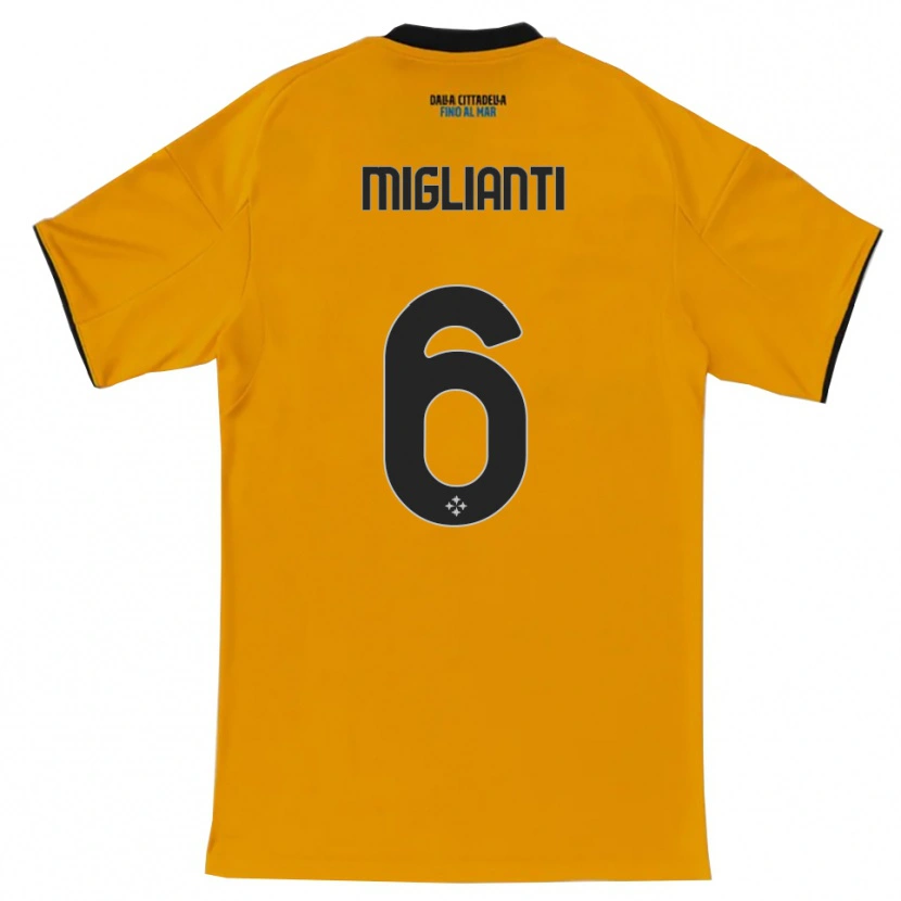 DanxenキッズNiccolò Miglianti#6オレンジ ブルーアウェイシャツ2025/26ジャージーユニフォーム