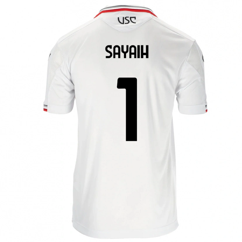 DanxenキッズIlyas Sayaih#1ホワイト レッドアウェイシャツ2025/26ジャージーユニフォーム