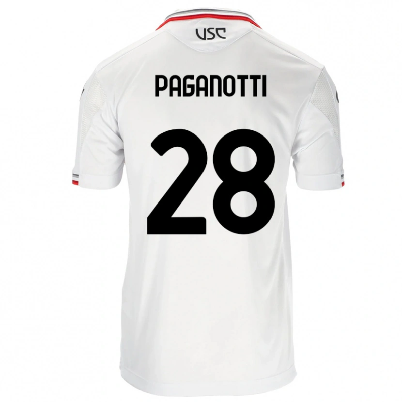 DanxenキッズMichele Paganotti#28ホワイト レッドアウェイシャツ2025/26ジャージーユニフォーム