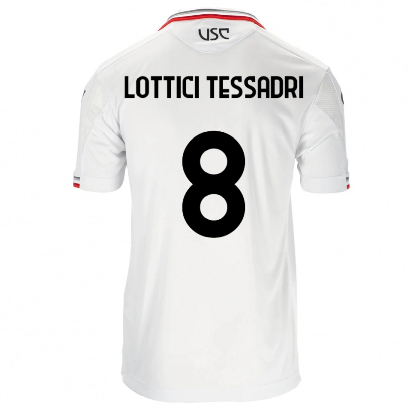 DanxenキッズSimone Lottici Tessadri#8ホワイト レッドアウェイシャツ2025/26ジャージーユニフォーム