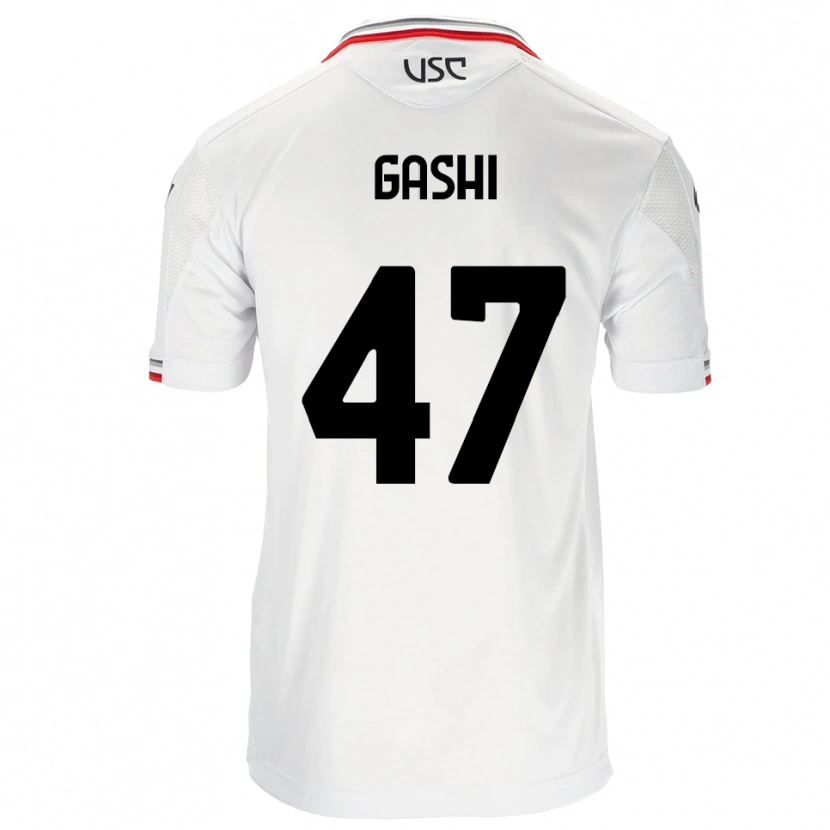 DanxenキッズEduart Gashi#47ホワイト レッドアウェイシャツ2025/26ジャージーユニフォーム