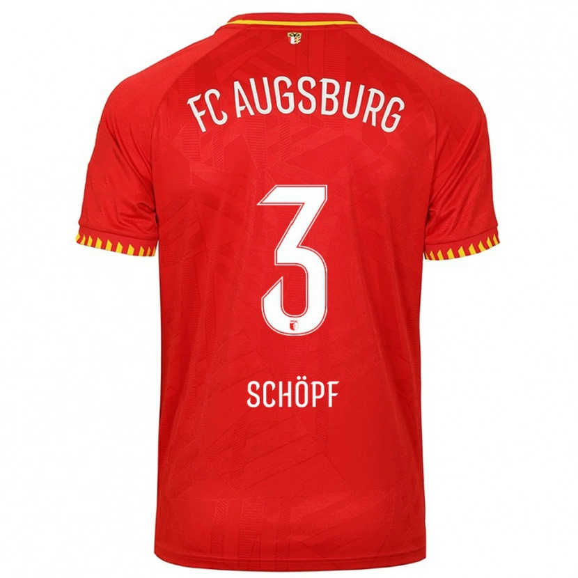 DanxenキッズJulia Schöpf#3レッド イエローアウェイシャツ2025/26ジャージーユニフォーム