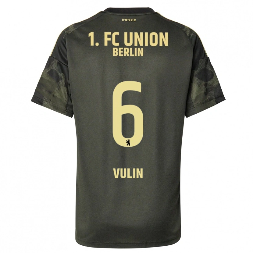 DanxenキッズLuka Vulin#6ダークグリーン ブラックアウェイシャツ2025/26ジャージーユニフォーム