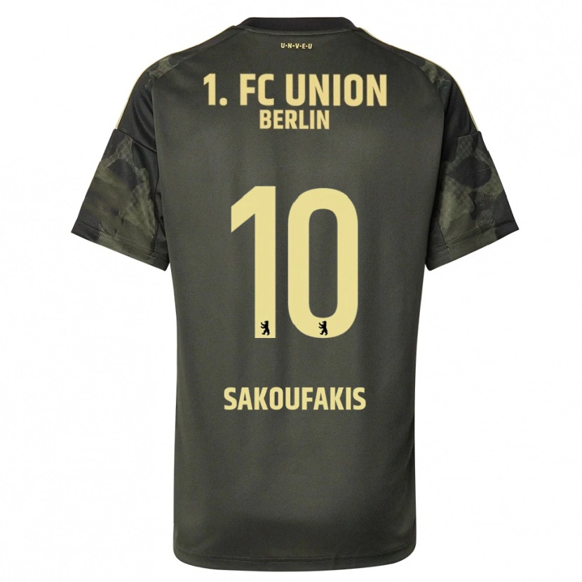 DanxenキッズTheodor Sakoufakis#10ダークグリーン ブラックアウェイシャツ2025/26ジャージーユニフォーム