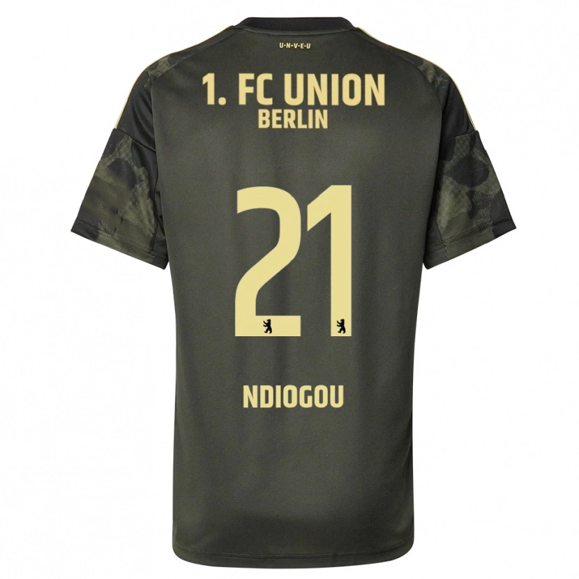DanxenキッズPape-Omar Ndiogou#21ダークグリーン ブラックアウェイシャツ2025/26ジャージーユニフォーム
