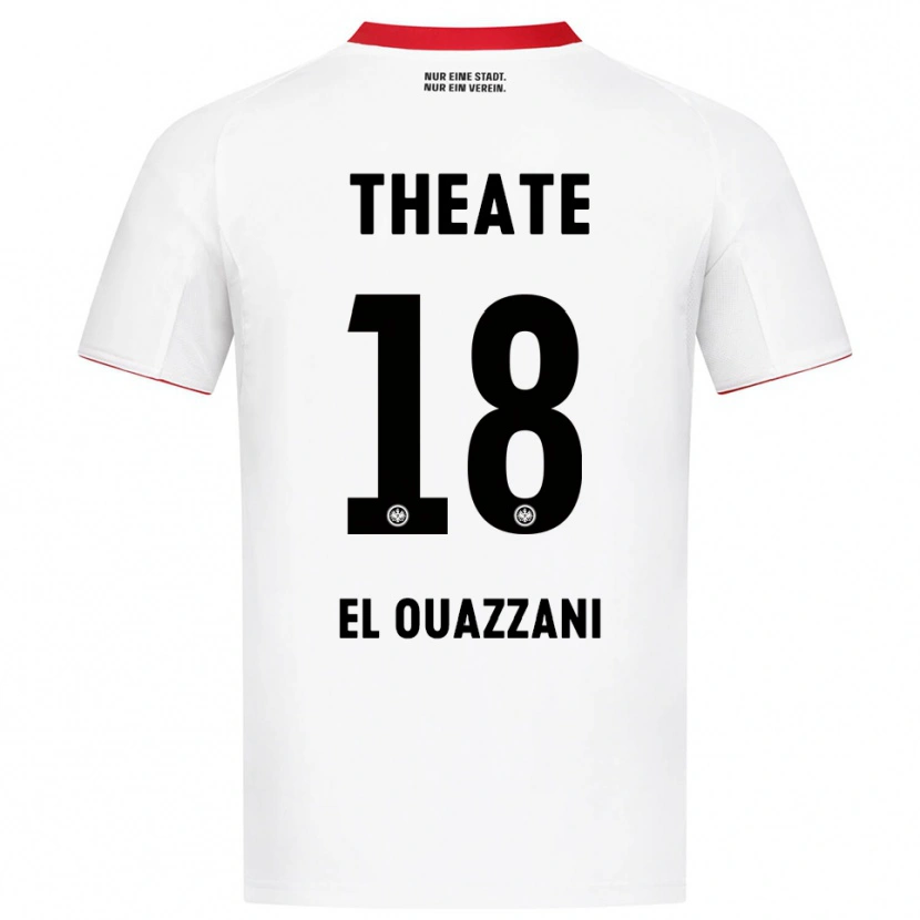 DanxenキッズNadir El Ouazzani#18ホワイト レッドアウェイシャツ2025/26ジャージーユニフォーム