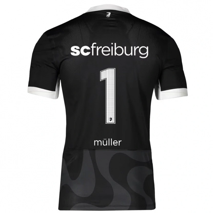 DanxenキッズPhilipp Müller#1ブラック ホワイトアウェイシャツ2025/26ジャージーユニフォーム