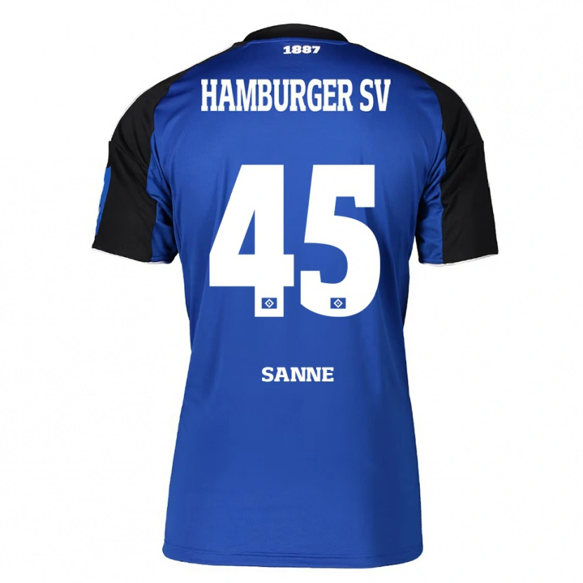 Danxenキッズトム・サンネ#45ブルー ブラックアウェイシャツ2025/26ジャージーユニフォーム