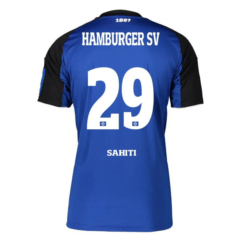 Danxenキッズエミル・サヒティ#29ブルー ブラックアウェイシャツ2025/26ジャージーユニフォーム