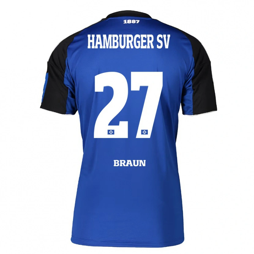 DanxenキッズElias Braun#27ブルー ブラックアウェイシャツ2025/26ジャージーユニフォーム