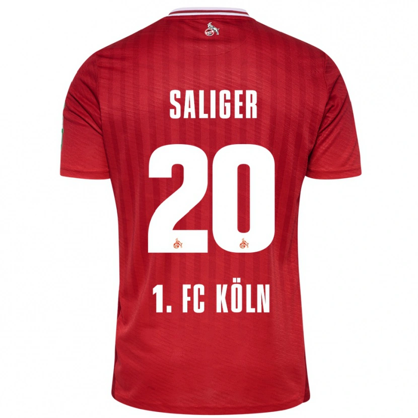 DanxenキッズJonas Saliger#20レッド ホワイトアウェイシャツ2025/26ジャージーユニフォーム