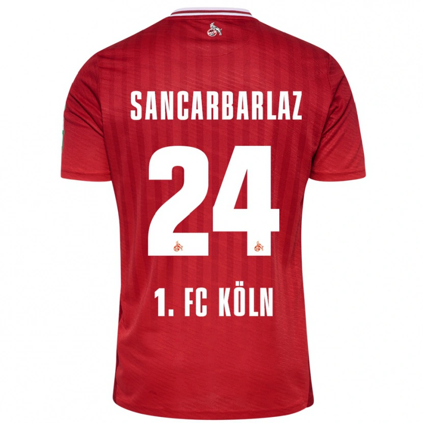DanxenキッズKeyhan Sancarbarlaz#24レッド ホワイトアウェイシャツ2025/26ジャージーユニフォーム