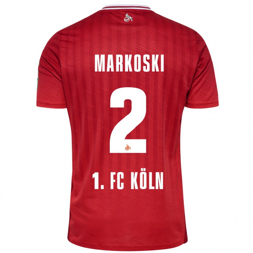 DanxenキッズKristian Markoski#2レッド ホワイトアウェイシャツ2025/26ジャージーユニフォーム
