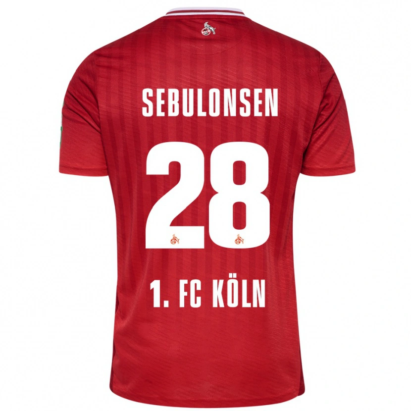 DanxenキッズSebastian Sebulonsen#28レッド ホワイトアウェイシャツ2025/26ジャージーユニフォーム