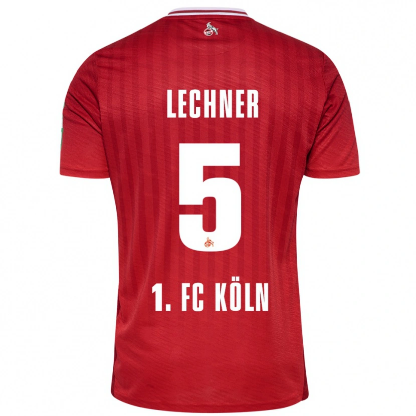 DanxenキッズLuca Lechner#5レッド ホワイトアウェイシャツ2025/26ジャージーユニフォーム