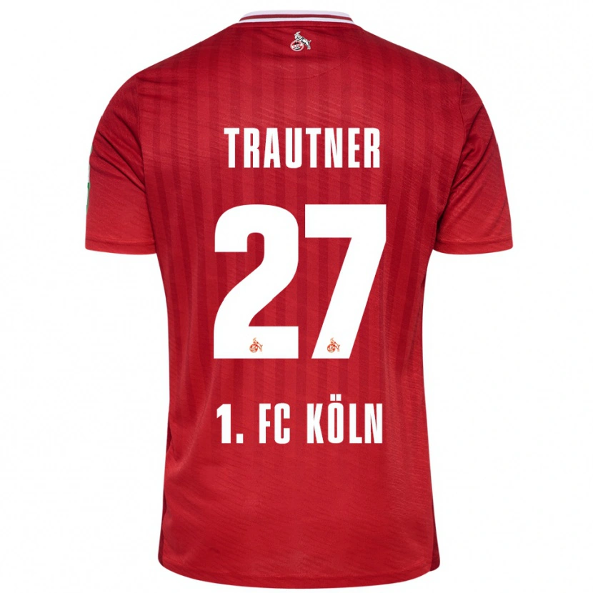 DanxenキッズTobias Trautner#27レッド ホワイトアウェイシャツ2025/26ジャージーユニフォーム