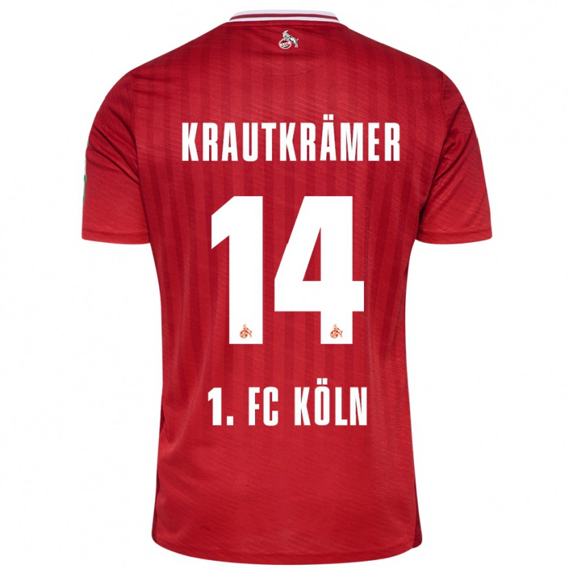 DanxenキッズJakob Krautkrämer#14レッド ホワイトアウェイシャツ2025/26ジャージーユニフォーム