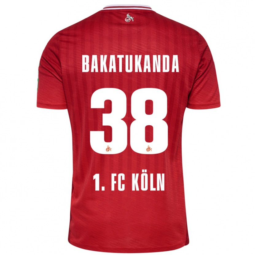 DanxenキッズElias Bakatukanda#38レッド ホワイトアウェイシャツ2025/26ジャージーユニフォーム