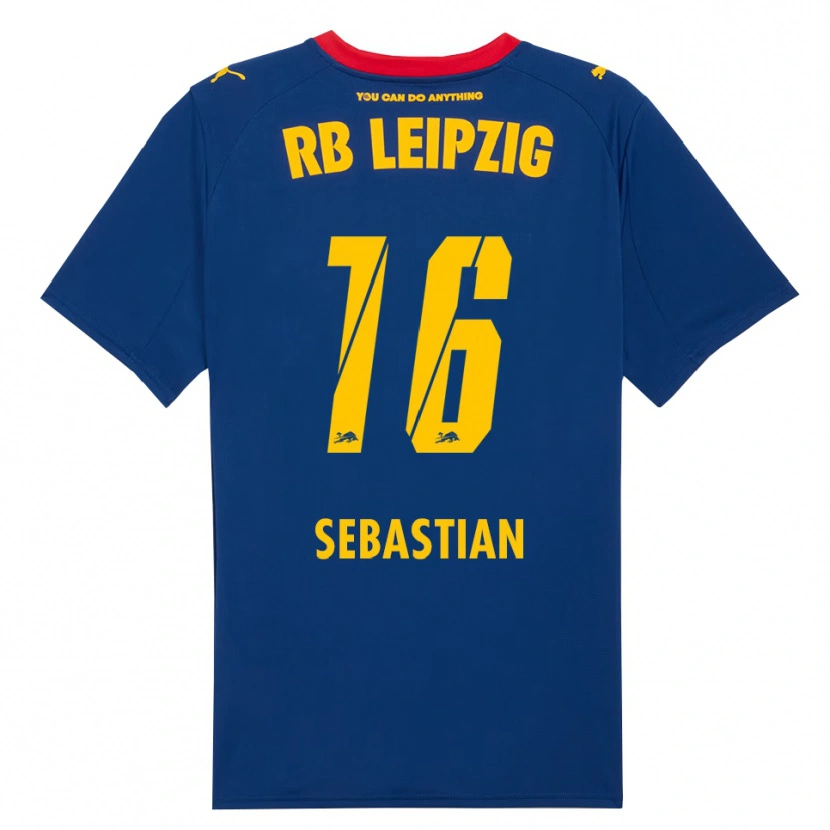 DanxenキッズJordy Sebastian#16ネイビー レッドアウェイシャツ2025/26ジャージーユニフォーム