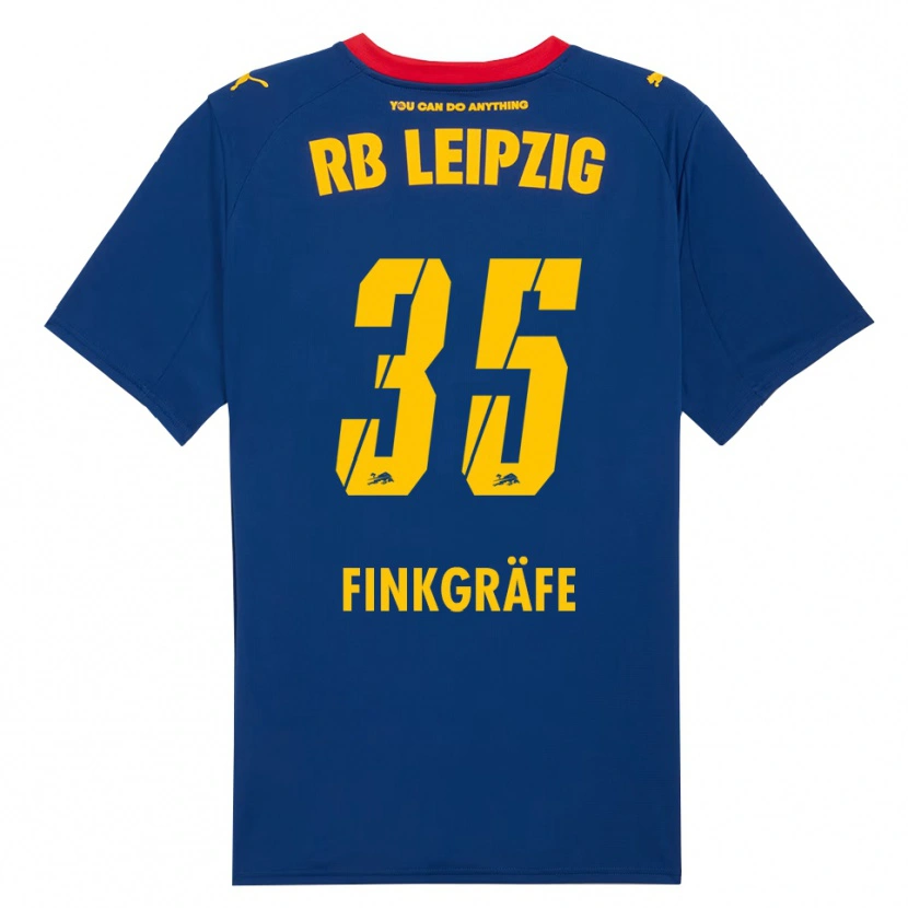 DanxenキッズMax Finkgräfe#35ネイビー レッドアウェイシャツ2025/26ジャージーユニフォーム