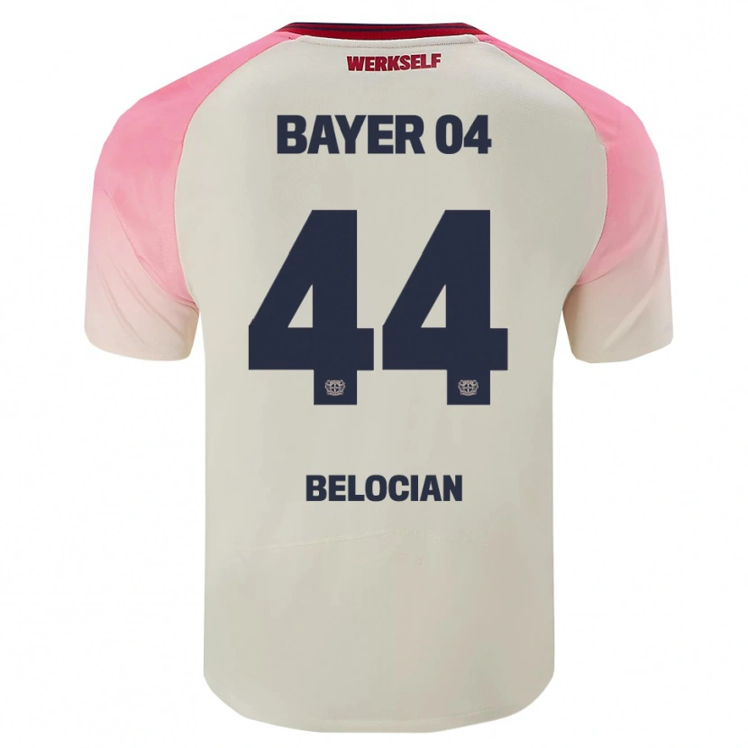 Danxenキッズジャニュエル・ベロシアン#44ピンク オフホワイトアウェイシャツ2025/26ジャージーユニフォーム
