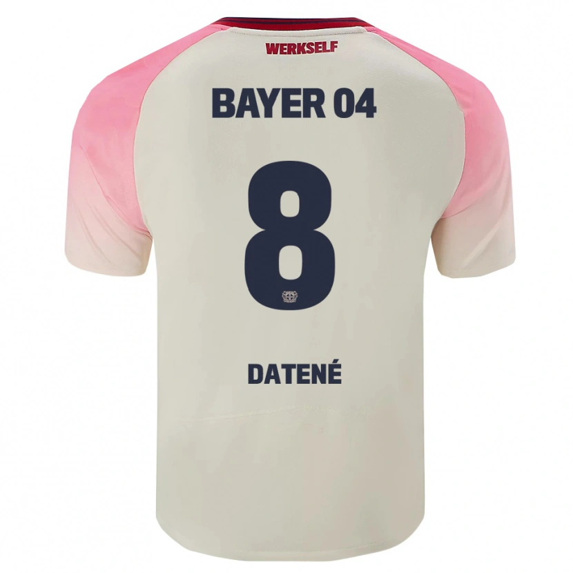 DanxenキッズElia Datené#8ピンク オフホワイトアウェイシャツ2025/26ジャージーユニフォーム
