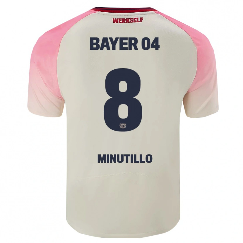 DanxenキッズGabriel Minutillo#8ピンク オフホワイトアウェイシャツ2025/26ジャージーユニフォーム