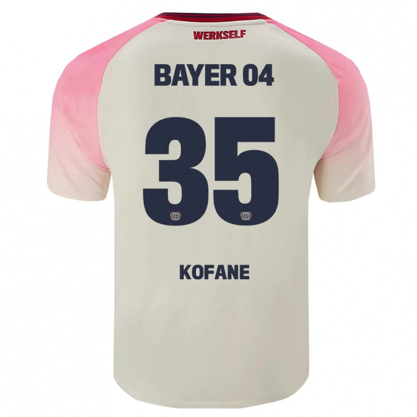 DanxenキッズChristian Kofane#35ピンク オフホワイトアウェイシャツ2025/26ジャージーユニフォーム