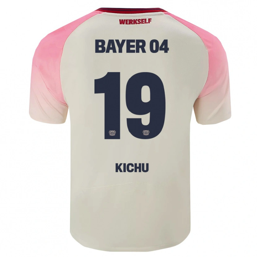 DanxenキッズYassin Kichu#19ピンク オフホワイトアウェイシャツ2025/26ジャージーユニフォーム