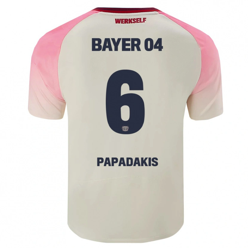 DanxenキッズKonstantinos Papadakis#6ピンク オフホワイトアウェイシャツ2025/26ジャージーユニフォーム