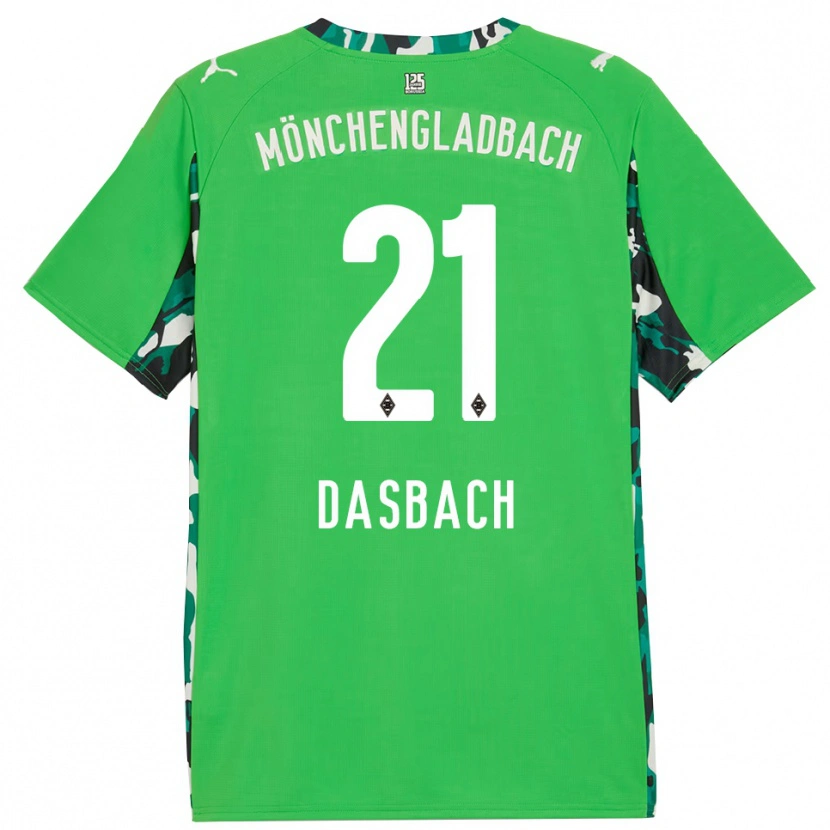 Danxenキッズヤニク・デイビット・ダスバッハ#21グリーン ブラックアウェイシャツ2025/26ジャージーユニフォーム