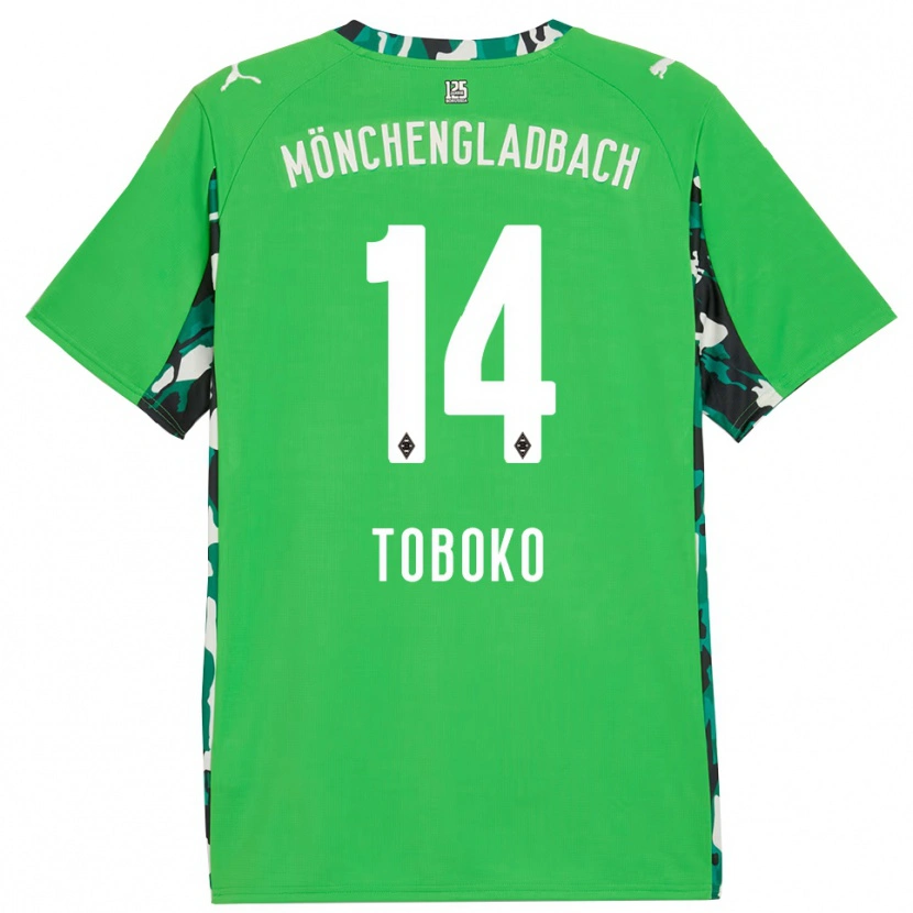 DanxenキッズRubén Toboko#14グリーン ブラックアウェイシャツ2025/26ジャージーユニフォーム
