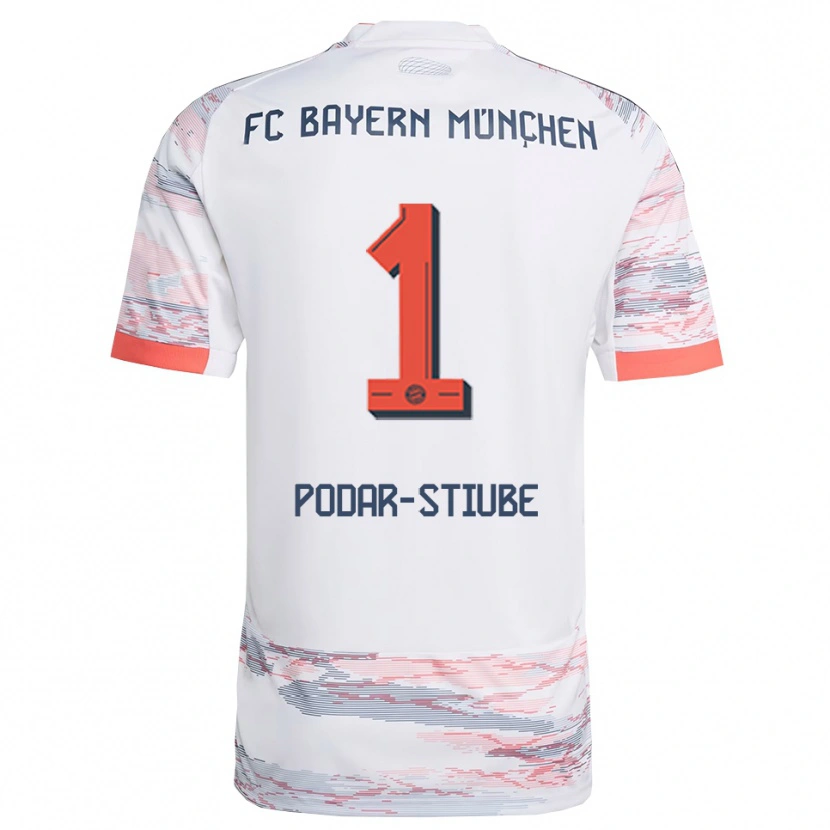 DanxenキッズDavid Podar-Stiube#1ホワイト グレーアウェイシャツ2025/26ジャージーユニフォーム