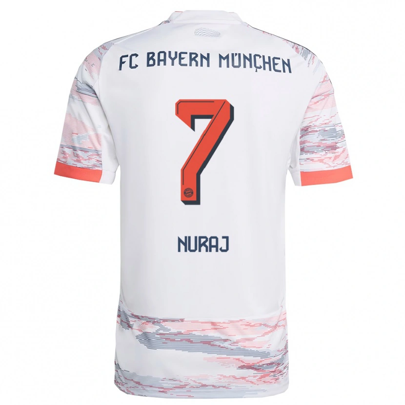 DanxenキッズSkender Nuraj#7ホワイト グレーアウェイシャツ2025/26ジャージーユニフォーム