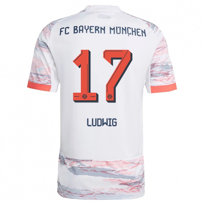 DanxenキッズLinus Ludwig#17ホワイト グレーアウェイシャツ2025/26ジャージーユニフォーム