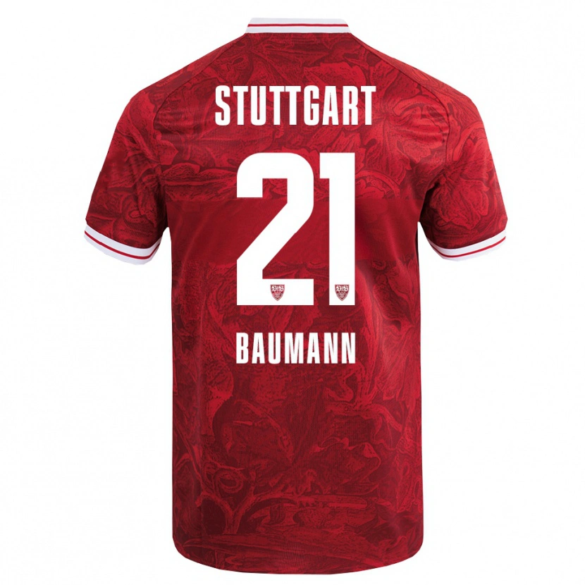 DanxenキッズKatharina Baumann#21レッド ブラックアウェイシャツ2025/26ジャージーユニフォーム