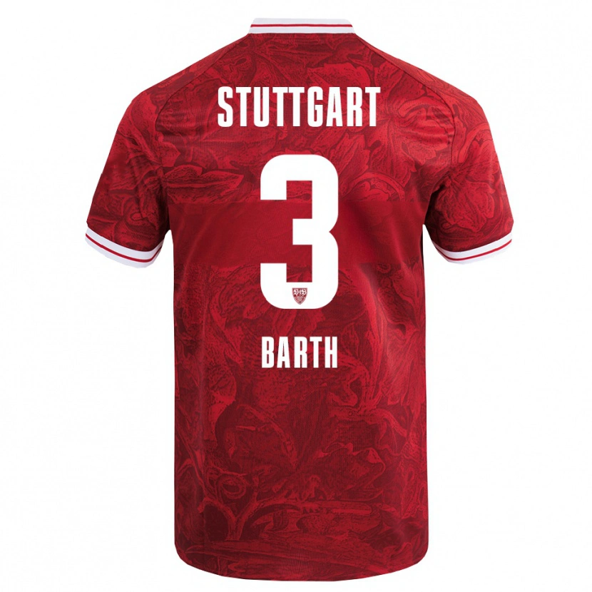 DanxenキッズLara Barth#3レッド ブラックアウェイシャツ2025/26ジャージーユニフォーム