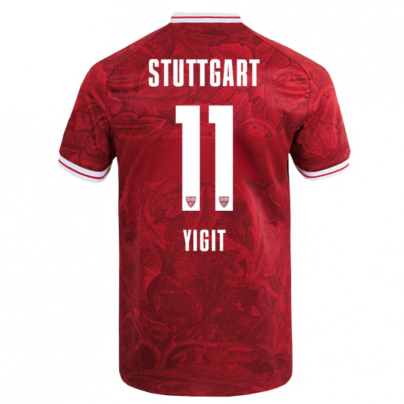 DanxenキッズErtugrul Yigit#11レッド ブラックアウェイシャツ2025/26ジャージーユニフォーム