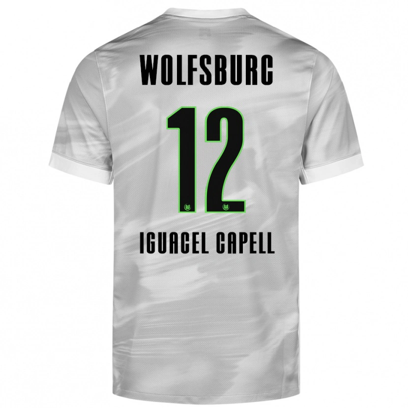 DanxenキッズDiego Iguacel Capell#12グレー ホワイトアウェイシャツ2025/26ジャージーユニフォーム