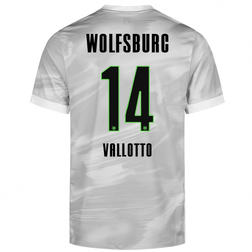 DanxenキッズSmilla Vallotto#14グレー ホワイトアウェイシャツ2025/26ジャージーユニフォーム