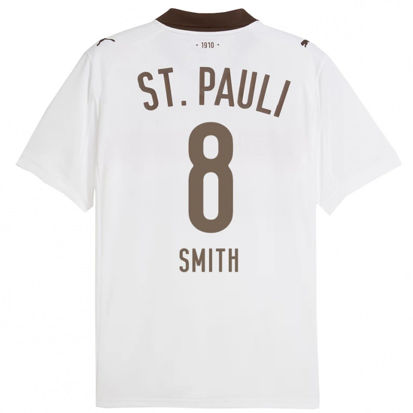 DanxenキッズEric Smith#8ホワイト レッドアウェイシャツ2025/26ジャージーユニフォーム