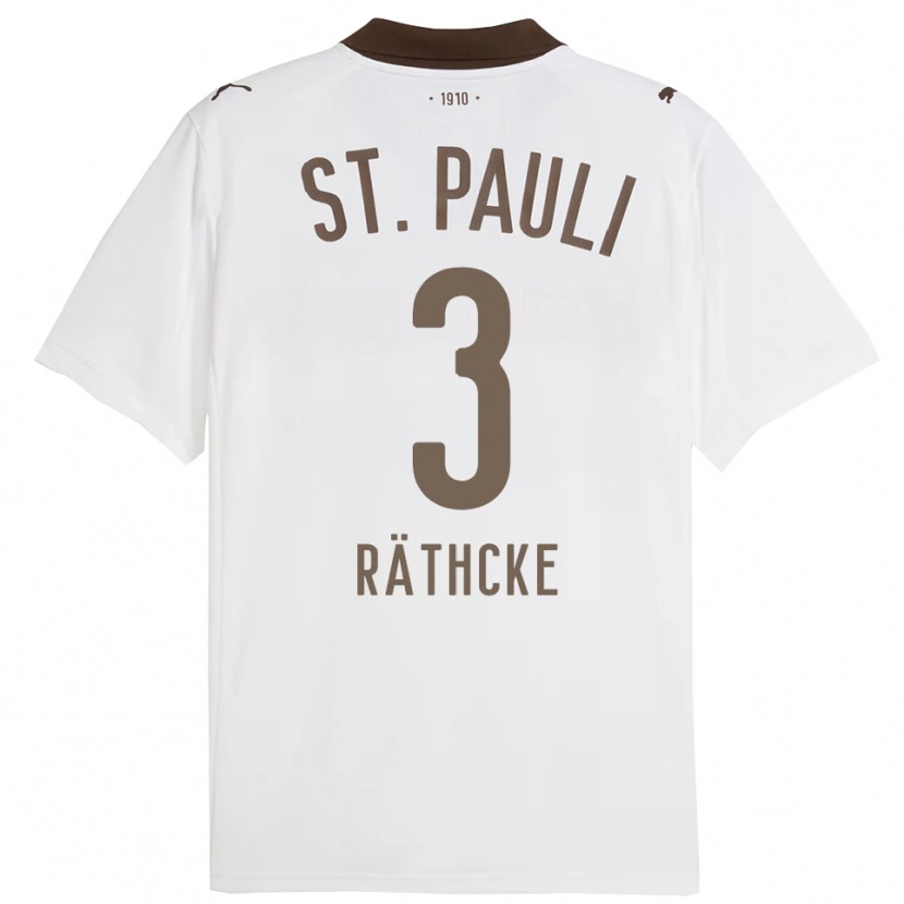 DanxenキッズOle Räthcke#3ホワイト レッドアウェイシャツ2025/26ジャージーユニフォーム