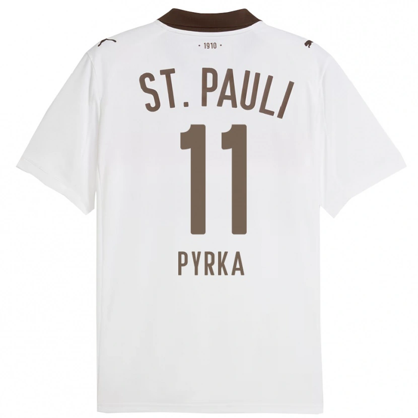 DanxenキッズArkadiusz Pyrka#11ホワイト レッドアウェイシャツ2025/26ジャージーユニフォーム