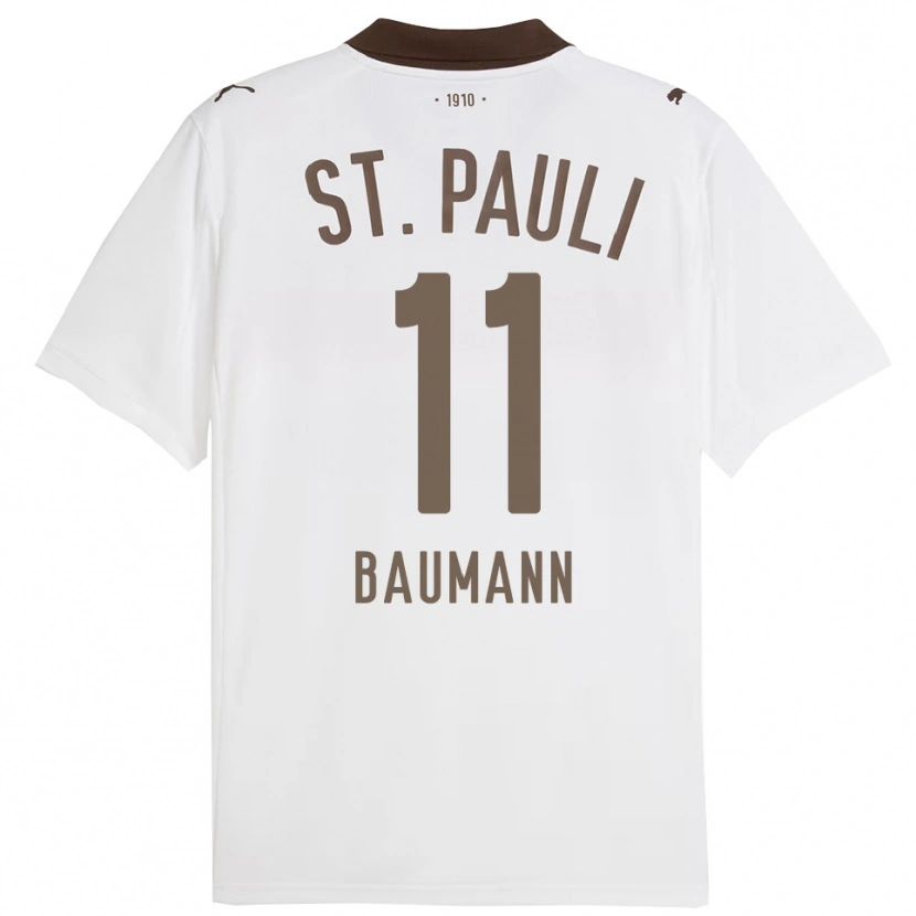 DanxenキッズMalte Baumann#11ホワイト レッドアウェイシャツ2025/26ジャージーユニフォーム