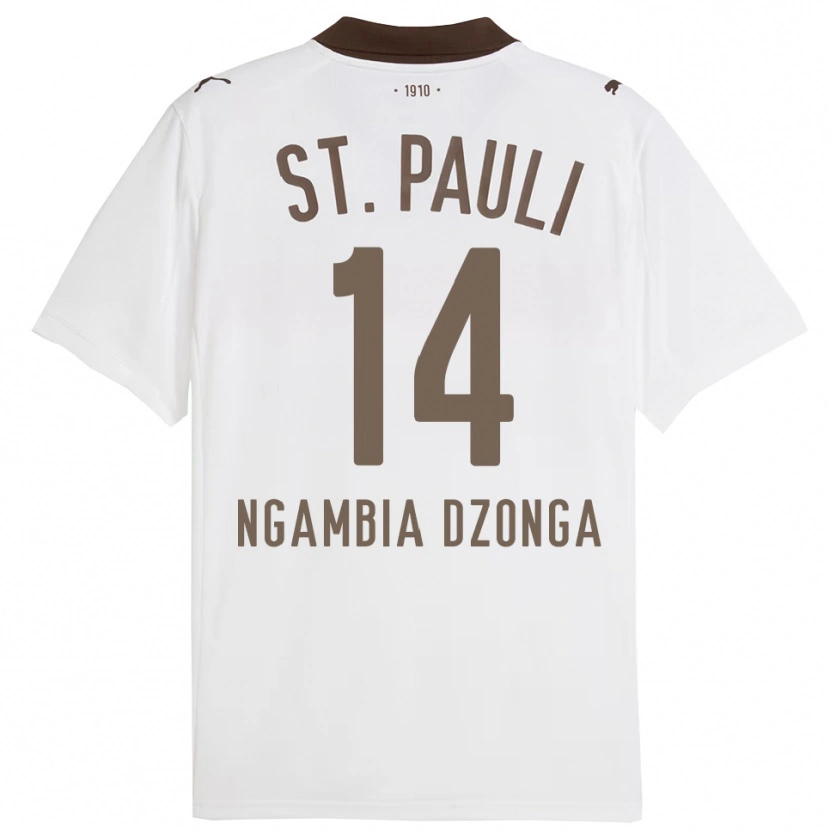 DanxenキッズSisco Ngambia Dzonga#14ホワイト レッドアウェイシャツ2025/26ジャージーユニフォーム