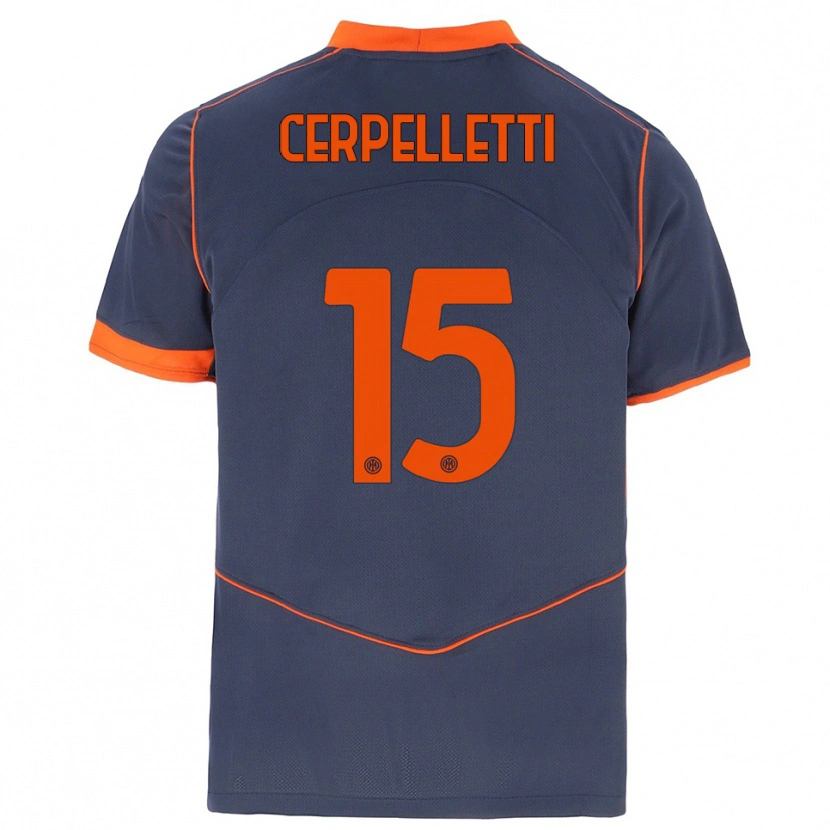DanxenキッズFilippo Cerpelletti#15グレー オレンジサードユニフォームシャツ2025/26ジャージーユニフォーム